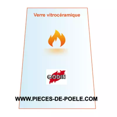 Verre vitroc�ramique 328/298x529 x4mm = GODIN R�f. 00001307906