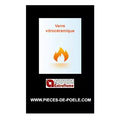 Verre vitroc�ramique s�rigraphi� 4x561x349.6mm - EXTRAFLAME R�f. 002276420