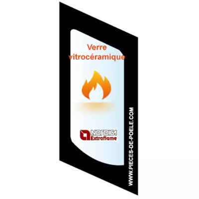 Verre vitroc�ramique s�rigraphi� 4x411x595mm - EXTRAFLAME R�f. 002276425