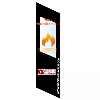 Verre vitrocéramique sérigraphié - EXTRAFLAME Réf. 002276449