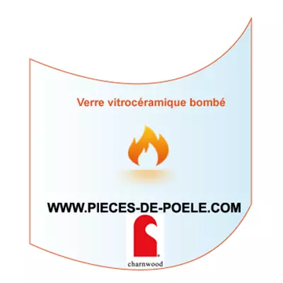 Verre vitroc�ramique bomb� (avec joint) - CHARNWOOD R�f. 006/BY18