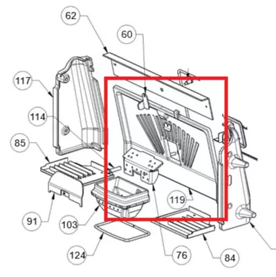 Paroi arri�re fonte - EXTRAFLAME R�f. 007270109
