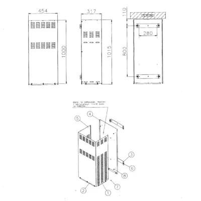 PROMO : Réhausse complète cache conduit pour poêles Cantou (L45xP32xH101 cm) - GODIN Réf. 965011
