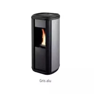 Vue &eacute;clat&eacute;e - Po&ecirc;le &agrave; granul&eacute;s CORALIE PLUS E-CONTROL GRIS ALU Ref. 112154