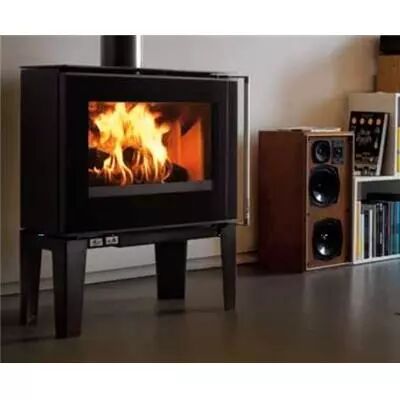 Vue �clat�e - Po�le � bois HUGO PLEIN VERRE Ref. 112166