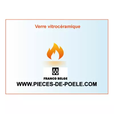 Verre vitroc�ramique 550x345x4mm = FRANCO BELGE R�f. 188810