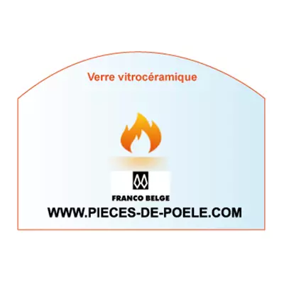 Verre vitroc�ramique arrondi 379x293x4mm = FRANCO BELGE R�f. 188812