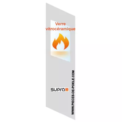 Verre vitrocéramique sérigraphié Blanc 342x822mm - SUPRA 30728 (Référence épuisée)