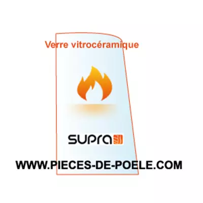 Verre vitroc�ramique trap�ze 205x470x4mm = SUPRA R�f. 31615
