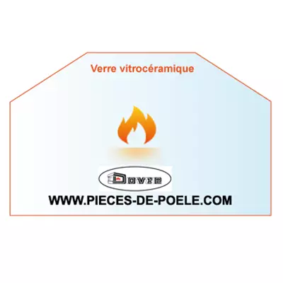 Verre vitroc�ramique hexagonal 440/320 x 184/124 x4mm = DOVRE R�f. 70.26042.000