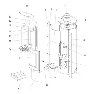 Brique de foyer lat�rale droite - PALAZZETTI R�f. 895302513