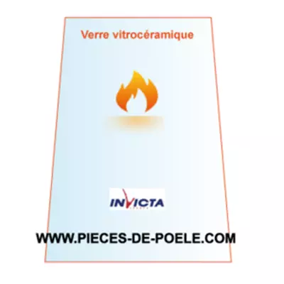 Verre vitroc�ramique trap�ze 410/350x565x4mm = INVICTA R�f. AX605644A / AX605644