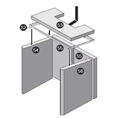 Set 5 pi�ces pour po�le Roma GT (pi�ces 53, 54, 55 x 2 et 56) - HARK
