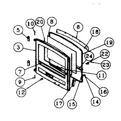 Porte complète pour poêle Godin Cervalou 364112