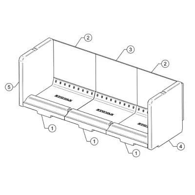 Pi�ce d�tach�e - Studio 2 Rear Side Firebrick Dimensions: 306x238x25mm - STOVAX R�f. RVS-CE7624
