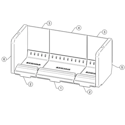 Pi�ce d�tach�e - Studio 1 Rear Side Firebrick Dimensions: 192x216x25mmm - STOVAX R�f. RVS-CE7634