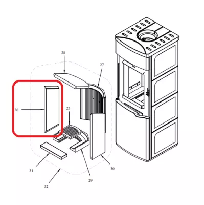 Paroi lat�rale gauche - PALAZZETTI R�f. 895300660