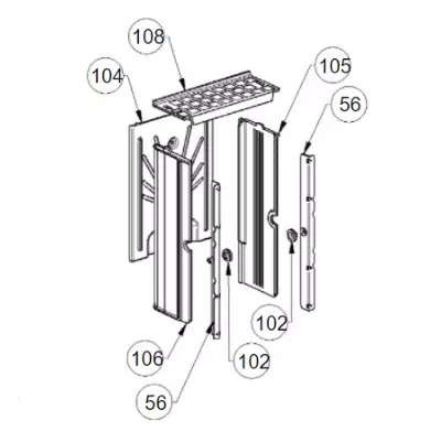 Paroi gauche fonte - EXTRAFLAME R�f. 007270330