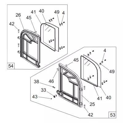 Porte noire vitr�e compl�te de gauche - FRANCO BELGE R�f. 988923