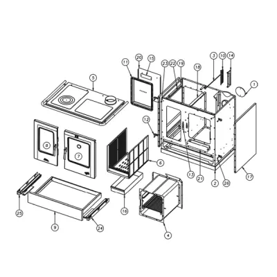 PANNEAU TIROIR 241100 CARMIN - GODIN R&eacute;f. 13440241100155