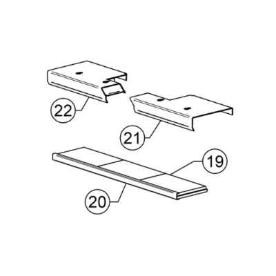 D�flecteur droit m�tal pour Studio 2 - STOVAX R�f. RVS-MEC8477