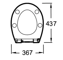 Abattant complet blanc Cuba/Eolia (sans frein de chute) - Jacob Delafon R�f. E20146-00 (SUIVI)
