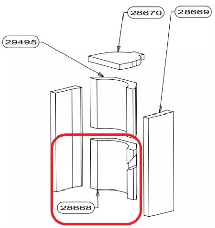 Arri&egrave;re r&eacute;fractaire inf&eacute;rieur - SUPRA R&eacute;f. 28668