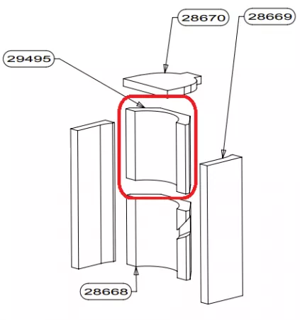 Arri&egrave;re sup&eacute;rieur r&eacute;fractaire - SUPRA R&eacute;f. 29495