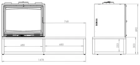 Banc / habillage complet (sans insert) pour po&ecirc;le Godin Beaupr&eacute; 411109 ou 411232