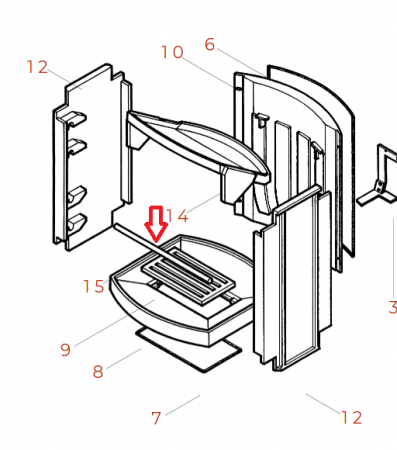 Barre de grille foyère - PALAZZETTI Réf. 895000350