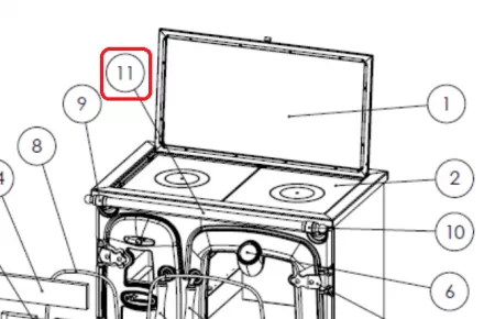 Barre main-courante (seule sans fixations) - Lacunza r&eacute;f. 500000000024 = Franco-Belge r&eacute;f. 164550
