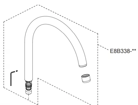 Bec tube &eacute;vier JD - Jacob Delafon R&eacute;f. E8B338-CP