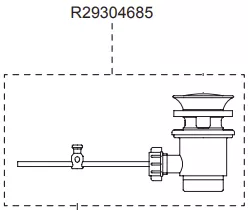 Bonde chrom&eacute;e compl&egrave;te - Jacob Delafon R&eacute;f. R29304685