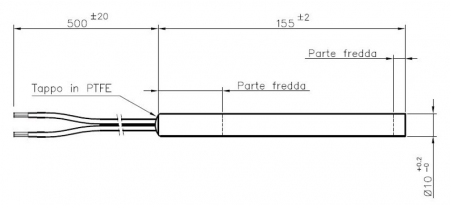Bougie 155 mm Ø 10 mm sans raccord réf. 14701025 (SUIVI)