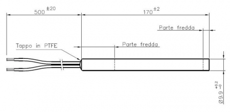 Bougie 170 mm Ø 9.9mm sans raccord réf. 14701029 (SUIVI)