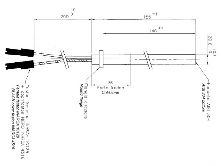 Bougie résistance allumage granulés adaptable diamètre 9.6 mm / 146mm sous bride / puissance 250 watts (SUIVI)