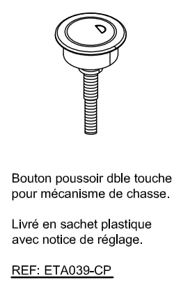 Bouton poussoir pr m&eacute;canime optima 49 Ch - Jacob Delafon R&eacute;f. ETA039-CP