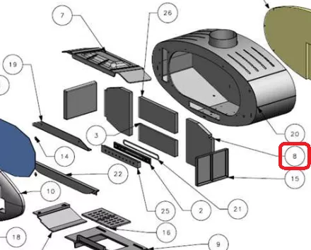 Brique arrière latérale (droite ou gauche, à l\'unité) - GODIN Réf. CP018395
