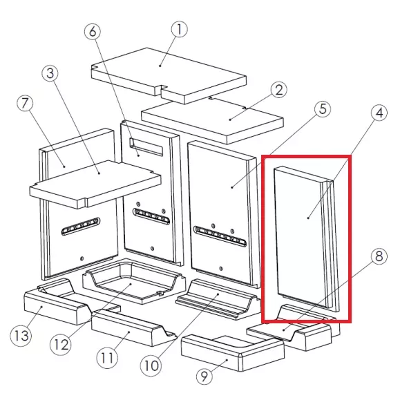 Brique arri�re lat�rale CLD Noire - LACUNZA r�f. 5046800038