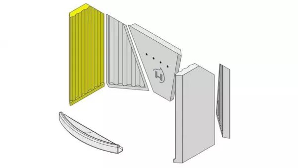 Brique de paroi lat�rale avant gauche pour po�les HARK R�f.ETSTO0600021A
