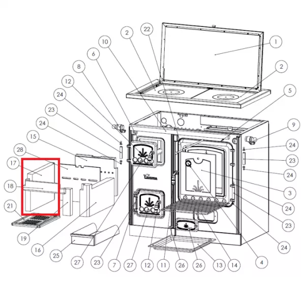 Brique foyer gauche - LACUNZA r�f. 501160000009