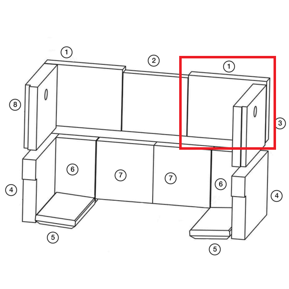 Brique r�fractaire  - STOVAX R�f. RVFS76BR1