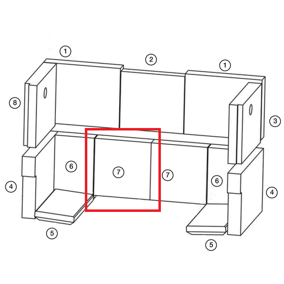 Brique r�fractaire  - STOVAX R�f. RVFS76BR5