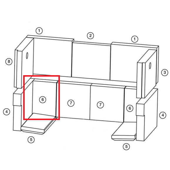 Brique r�fractaire  - STOVAX R�f. RVFS76BR6