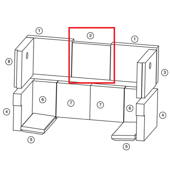 Brique r�fractaire  - STOVAX R�f. RVFS76BR7