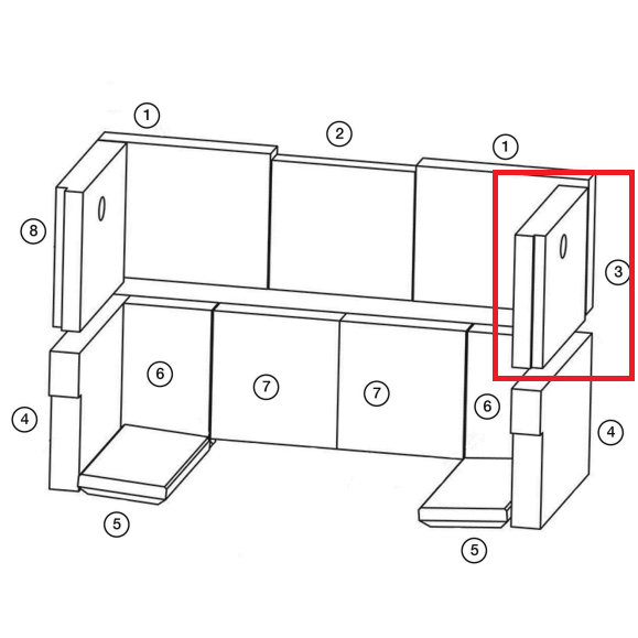Brique r�fractaire - STOVAX R�f. RVFS76BR2