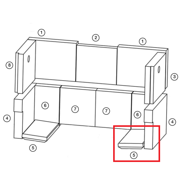 Brique r�fractaire - STOVAX R�f. RVFS76BR4