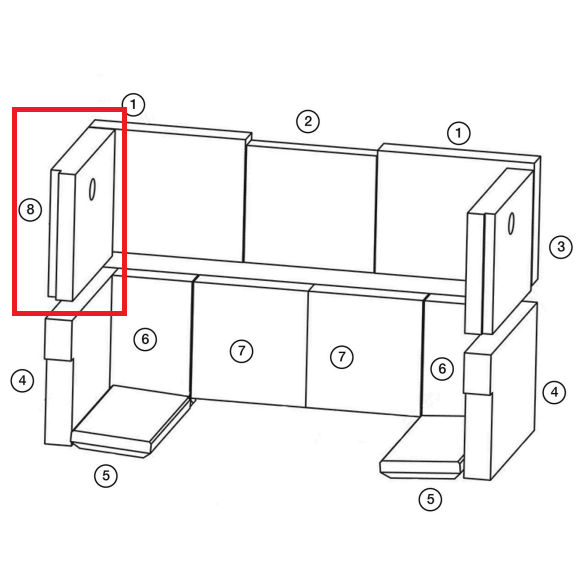 Brique r�fractaire - STOVAX R�f. RVFS76BR8
