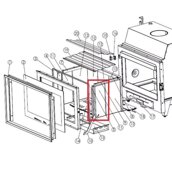Brique r�fractaire 420x154x30 (� l\'unit�) - LACUNZA r�f. 500000000836