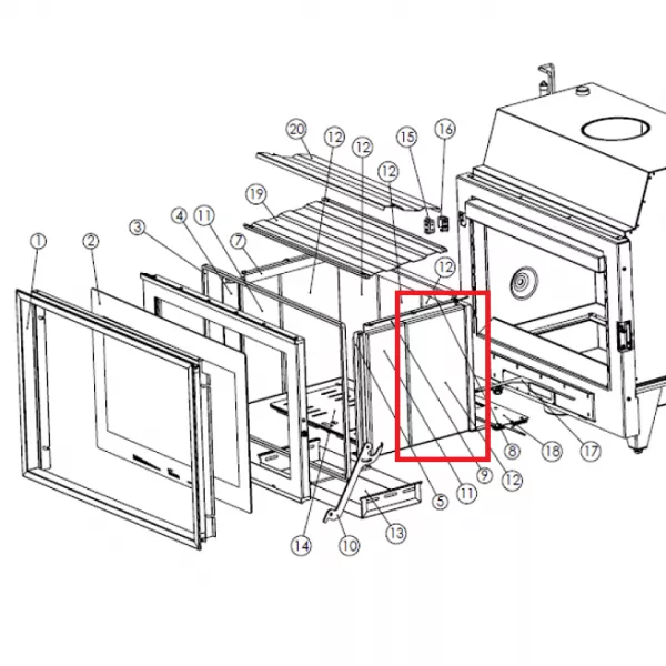 Brique r�fractaire 420x234x30 (� l\'unit�) - LACUNZA r�f. 500000000837
